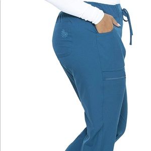 Heart Soul Carribean blue scrub joggers. Size M